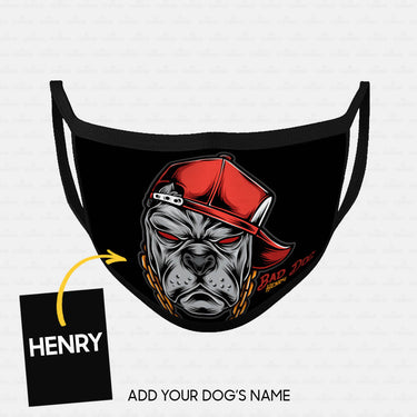Personalized Dog Gift Idea - Bad Dog With Red Hat For Dog Lovers - Cloth Mask